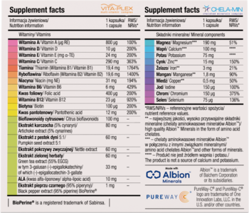 OLIMP SPORT NUTRITION Vita-Min Multiple Sport,suplement diety, VITA-PLEX SPORT + CHELA-MIN SPORT,tył
