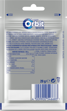 WRIGLEY'S ORBIT Lemon Lime ,guma do żucia, w drażetkach,tył
