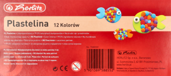 HERLITZ ,plastelina, 12 kolorów,tył