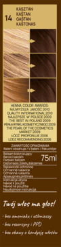 Venita Henna Color balsam koloryzujący Kasztan 75ml, widok z przodu, z efektem koloryzacji włosów.