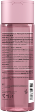Tył różowej butelki AA LAAB CENTELLA B12, nawilżająco-kojącego toniku 200 ml, z polskim opisem produktu i składnikami.