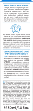 Front opakowania kremu barierowego Hydro Lipidum SPF 50, białe z niebieskimi akcentami, czytelne teksty, 30 ml.