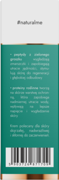 NATURALME Dermo ,krem do twarzy, peptydowy, łagodząco-nawilżający,tył