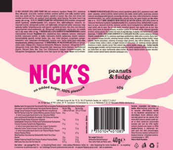 NICK'S ,baton, z orzeszkami ziemnymi w czekoladzie mlecznej,tył