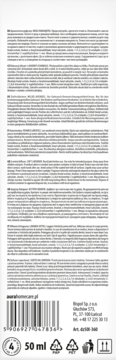 Tył opakowania Bispol patyczków zapachowych Subtelna Lawenda: biała etykieta z czarnym tekstem, kodem kreskowym i ikonami recyklingu.