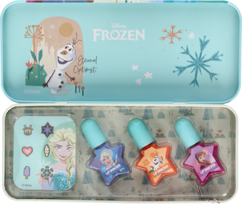 LIP SMACKER Disney Frozen,zestaw do stylizacji paznokci w metalowym etui, lakiery + naklejki,tył