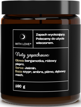 WITH LOVE ,świeca zapachowa Dobry sen/Energia powietrza,tył