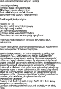 GESKE Hello Kitty szczotka do twarzy 4w1, widok z przodu, miękkie silikonowe końcówki do masażu.