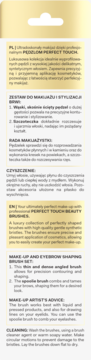 Opakowanie zestawu pędzli Perfect Touch, widok panelu informacyjnego z opisem PL/EN.