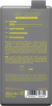 HAIRMATE Hero ,szampon do włosów dla mężczyzn, wzmacniający,tył