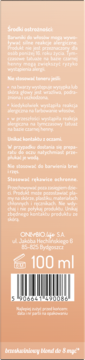 Tył butelki tonera OnlyBio Hair in Balance, brzoskwiniowy blond 100ml, z polskimi instrukcjami i kodem EAN.