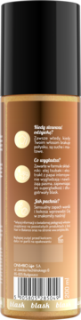 Tył brązowej butelki OnlyBio Hair in Balance dwufazowej odżywki 200ml z etykietą, widocznym kodem kreskowym.