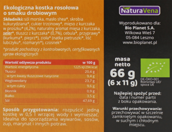 NATURAVENA ,kostka rosołowa drobiowa bio,tył