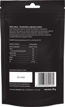 LEO Good Foods ,płatki z kokosa, chrupiące,tył