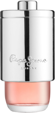 Pepe Jeans Bright perfumy w srebrnej butelce z różowym płynem i logo Pepe Jeans London.