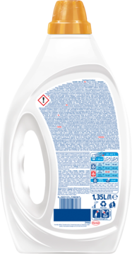 Tył białej butelki żelu Persil Expert Freshness 1,35L do kolorowych tkanin, zapach lawendy.