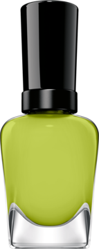 Limonkowy lakier do paznokci Sally Hansen Miracle Gel nr 764 w butelce z czarną nakrętką, widok z przodu.