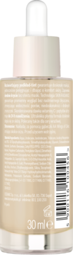 Tył opakowania rozświetlającego podkładu tint AA Healthy Wear Vanilla z białym kroplomierzem i składem.