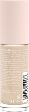 Tył butelki rozświetlającego podkładu AA Healthy Wear 303 Light Beige, z etykietą, tekstem i kodem kreskowym.