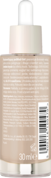 Tył butelki rozświetlającego podkładu AA Wings of Color Healthy Wear z widocznymi składnikami i kodem kreskowym.