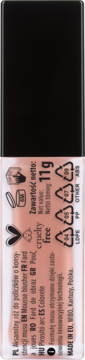 Tylna etykieta różu w płynie Wibo Blush o'clock, 11g, z ikoną cruelty-free i symbolami recyklingu.
