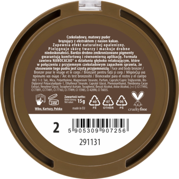 LOVELY Chocolate Bar ,bronzer do twarzy, nr 2,tył