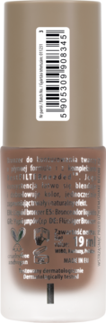 Tył brązowej butelki bronzera w płynie NAM Smart Liquid z etykietą, kodem kreskowym i polskim tekstem.