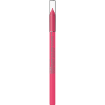 Maybelline New York Tattoo Gel Liner, różowa automatyczna kredka do oczu, pionowy widok z przezroczystą nasadką.