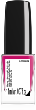 Tył butelki lakieru do paznokci Delia Cosmetics Hard&Shine w kolorze fuksji, z etykietą 11ml.