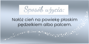 Instrukcja użycia brokatowego cienia Stars from the stars Seestars 01 Star Struck: aplikacja pędzelkiem lub palcem.