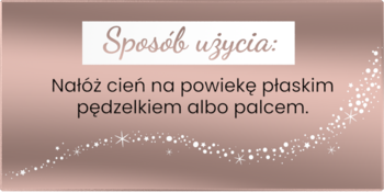 Instrukcja użycia brokatowego cienia do powiek Stars from the stars Seestars, różowe tło z brokatem.