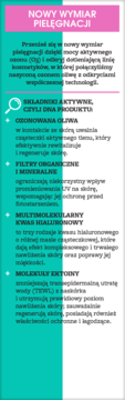 Informacyjny panel Bielenda Skin O3zone, biało-turkusowy z różowym nagłówkiem. Opisuje składniki i korzyści.