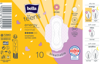 BELLA ,podpaski higieniczne Energy, ultra-cieńkie,tył