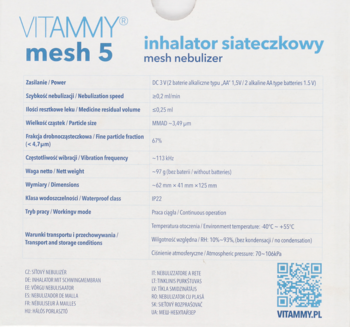 VITAMMY Mesh 5 ,inhalator siateczkowy,tył