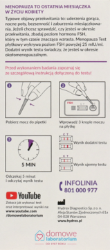 DOMOWE LABORATORIUM ,test Menopauza,tył