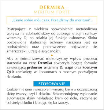 DERMIKA Meritum Forte ,krem do twarzy półtłusty, odżywczy na dzień i noc,tył