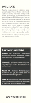 Opis działania i kluczowych składników mgiełki Routines by Alkmie z B12 i niacynamidem.