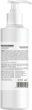Tył białej butelki Latopic Aktywna emulsja do ciała 250 ml z pompką, widoczne polskie etykiety.