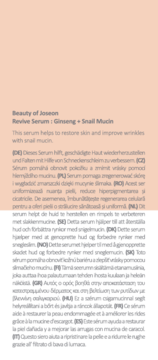 Beauty of Joseon Revive Serum: Ginseng + Snail Mucin, etykieta z opisem w różnych językach, na brzoskwiniowym tle.