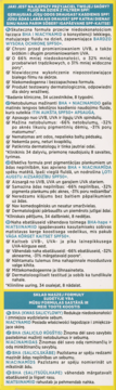 Zbliżenie żółtej etykiety Garnier BHA + Niacinamide SPF 50+ matującego fluidu do twarzy, widoczne właściwości.