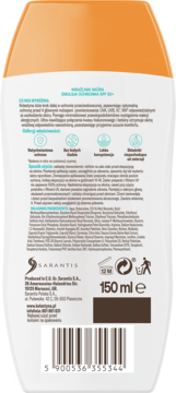 Tył białej butelki Kolastyna Emulsja Ochronna SPF 50+ dla skóry wrażliwej z opisem, składem i kodem kreskowym.