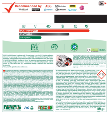 Fairy Platinum All In One, 113 kapsułek do zmywarki, opakowanie zielono-czerwone z logotypami producentów.