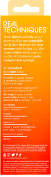 REAL TECHNIQUES Solar Power Sunsoaked,zestaw gąbek do makijażu,tył