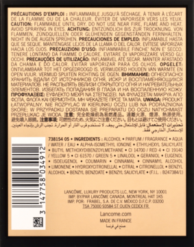LANCÔME Trésor ,woda perfumowana dla kobiet,tył