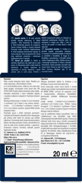 Tył opakowania wkładu Glade Aromatherapy, ciemnoniebieskie z diagramami użycia i listą składników.