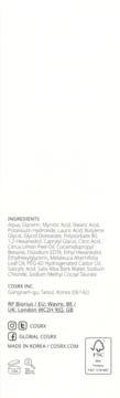 Tył białego opakowania żelu Cosrx Salicylic Acid Daily Gentle Cleanser z listą składników i danymi producenta.