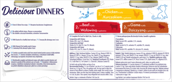 BUTCHER'S Delicious Dinners ,pełnoporcjowa karma dla kota, w formie kawałków w galaretce,tył