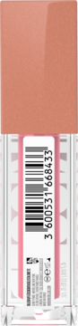 Płynny róż Maybelline Sunkisser Blush 05 Blazing Blush z błyszczącą nakrętką, widok tyłu z kodem kreskowym.