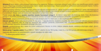 Tył opakowania suplementu D-Vitum forte 2000 j.m. z polskim tekstem informacyjnym na białym tle.