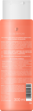 Tył pomarańczowego nawilżającego szamponu Scalp&more 300 ml z etykietą w języku polskim i kodem kreskowym.